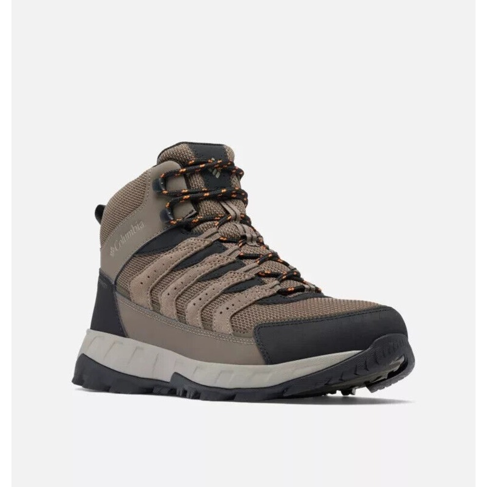 Columbia Strata Trail Mid Waterproof Hiking Boots Mens 11 Mud, Desert Sun YM8651